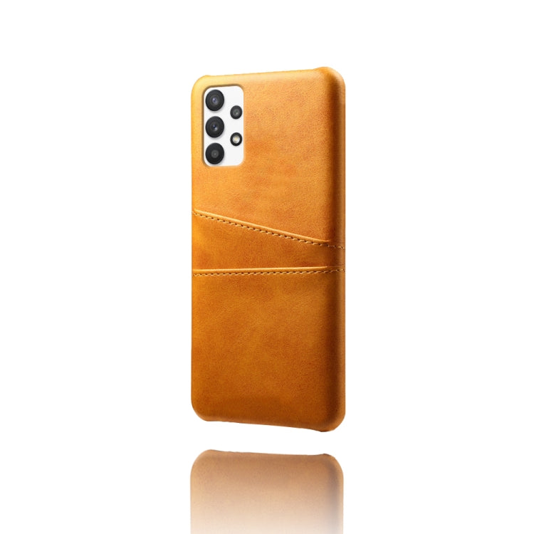For Samsung Galaxy A32 5G Calf Texture PC + PU Leather Back Cover Shockproof Case with Dual Card Slots