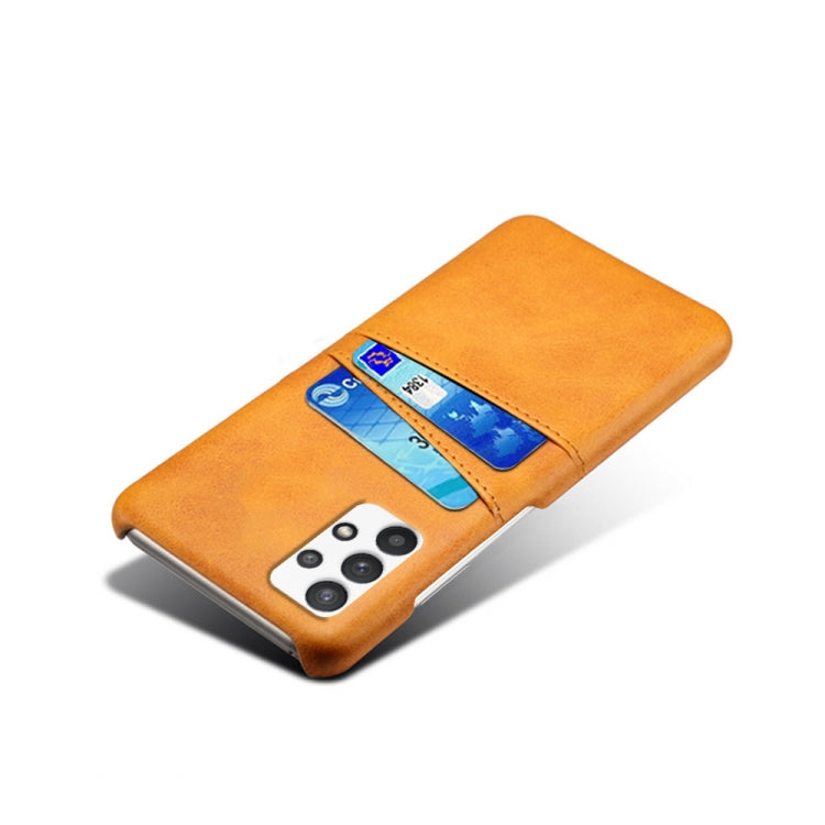 For Samsung Galaxy A32 5G Calf Texture PC + PU Leather Back Cover Shockproof Case with Dual Card Slots