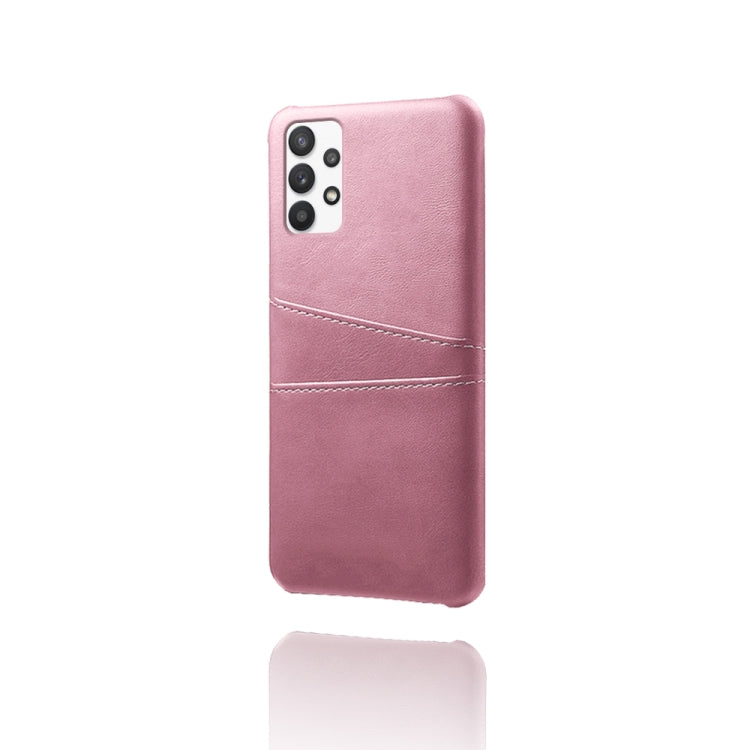 For Samsung Galaxy A32 5G Calf Texture PC + PU Leather Back Cover Shockproof Case with Dual Card Slots