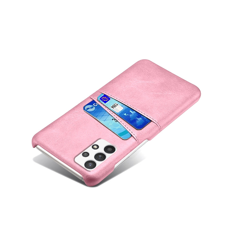 For Samsung Galaxy A32 5G Calf Texture PC + PU Leather Back Cover Shockproof Case with Dual Card Slots