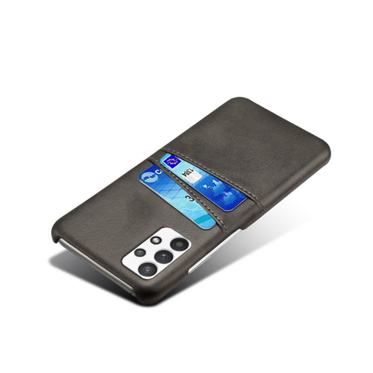 For Samsung Galaxy A32 5G Calf Texture PC + PU Leather Back Cover Shockproof Case with Dual Card Slots