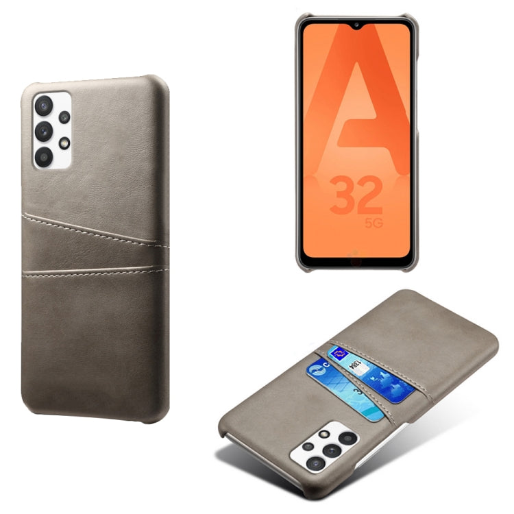 For Samsung Galaxy A32 5G Calf Texture PC + PU Leather Back Cover Shockproof Case with Dual Card Slots