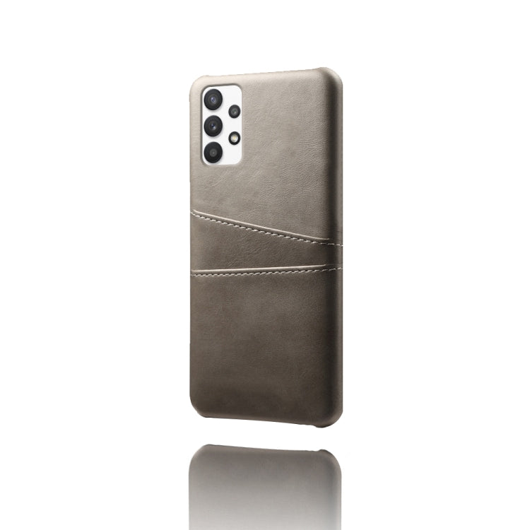 For Samsung Galaxy A32 5G Calf Texture PC + PU Leather Back Cover Shockproof Case with Dual Card Slots