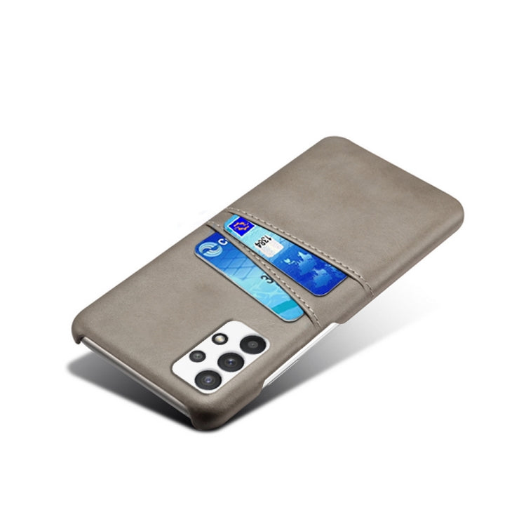 For Samsung Galaxy A32 5G Calf Texture PC + PU Leather Back Cover Shockproof Case with Dual Card Slots