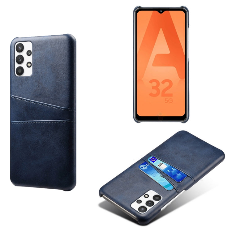 For Samsung Galaxy A32 5G Calf Texture PC + PU Leather Back Cover Shockproof Case with Dual Card Slots