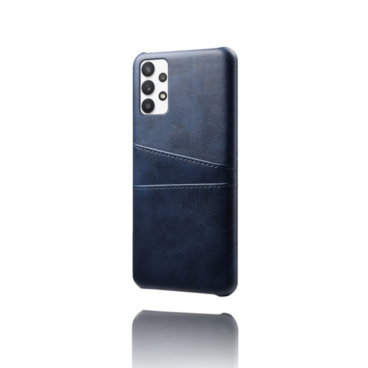 For Samsung Galaxy A32 5G Calf Texture PC + PU Leather Back Cover Shockproof Case with Dual Card Slots