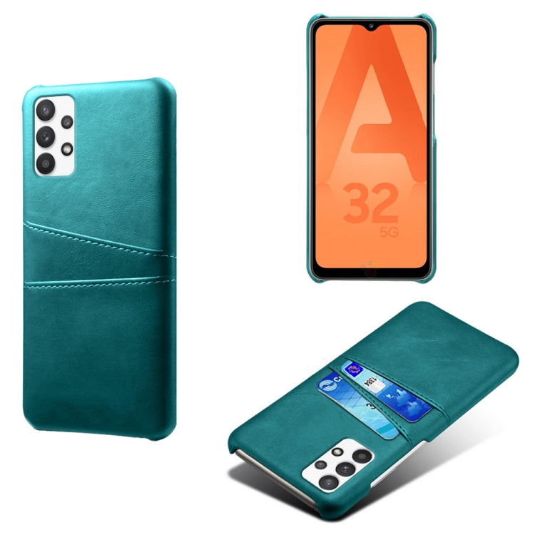 For Samsung Galaxy A32 5G Calf Texture PC + PU Leather Back Cover Shockproof Case with Dual Card Slots