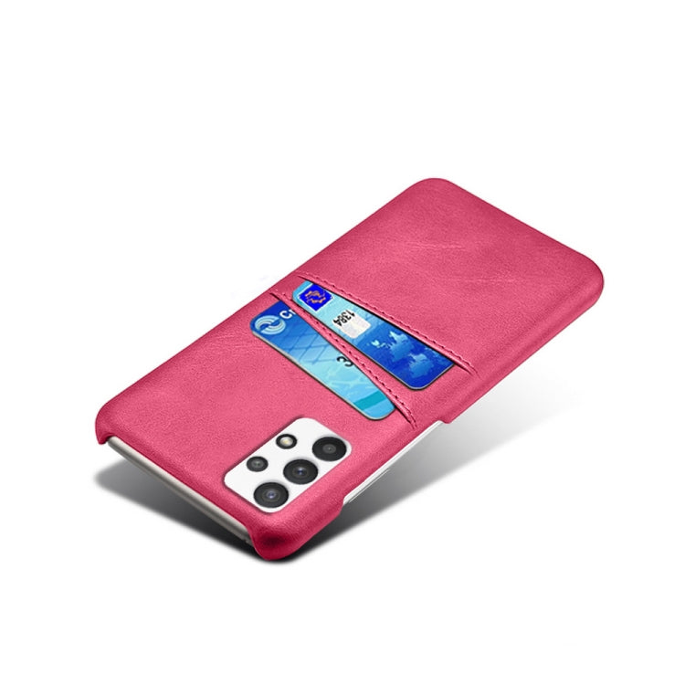 For Samsung Galaxy A32 5G Calf Texture PC + PU Leather Back Cover Shockproof Case with Dual Card Slots