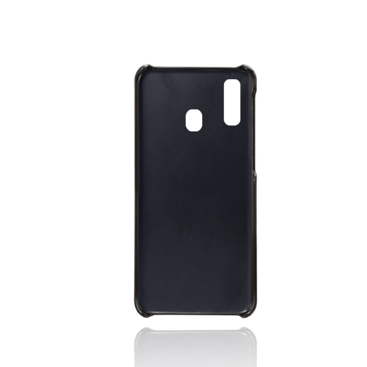 For Samsung Galaxy A40 Calf Texture PC + PU Leather Back Cover Shockproof Case with Dual Card Slots
