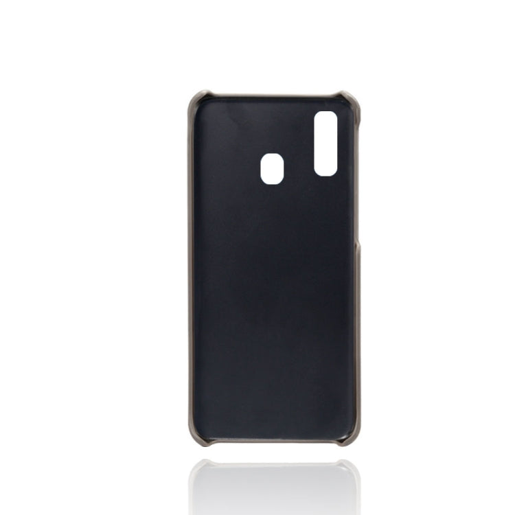 For Samsung Galaxy A40 Calf Texture PC + PU Leather Back Cover Shockproof Case with Dual Card Slots