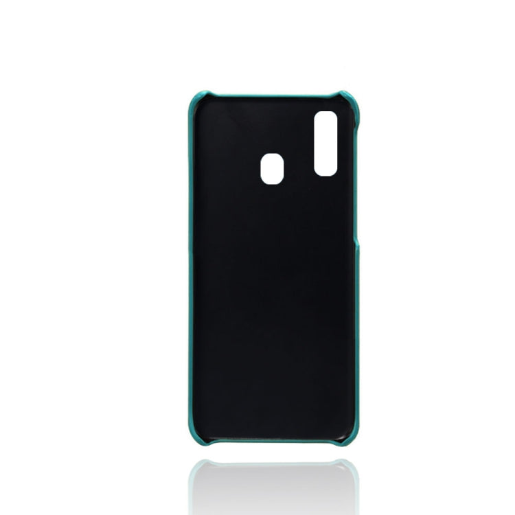 For Samsung Galaxy A40 Calf Texture PC + PU Leather Back Cover Shockproof Case with Dual Card Slots