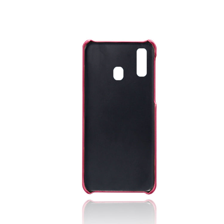 For Samsung Galaxy A40 Calf Texture PC + PU Leather Back Cover Shockproof Case with Dual Card Slots