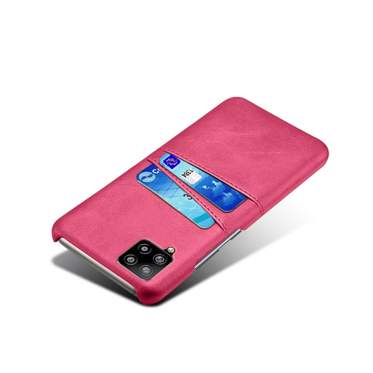 For Samsung Galaxy A42 5G Calf Texture PC + PU Leather Back Cover Shockproof Case with Dual Card Slots