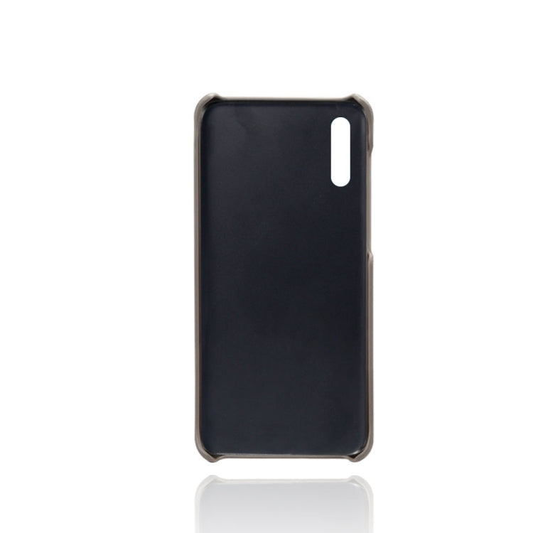 For Samsung Galaxy A50 Calf Texture PC + PU Leather Back Cover Shockproof Case with Dual Card Slots