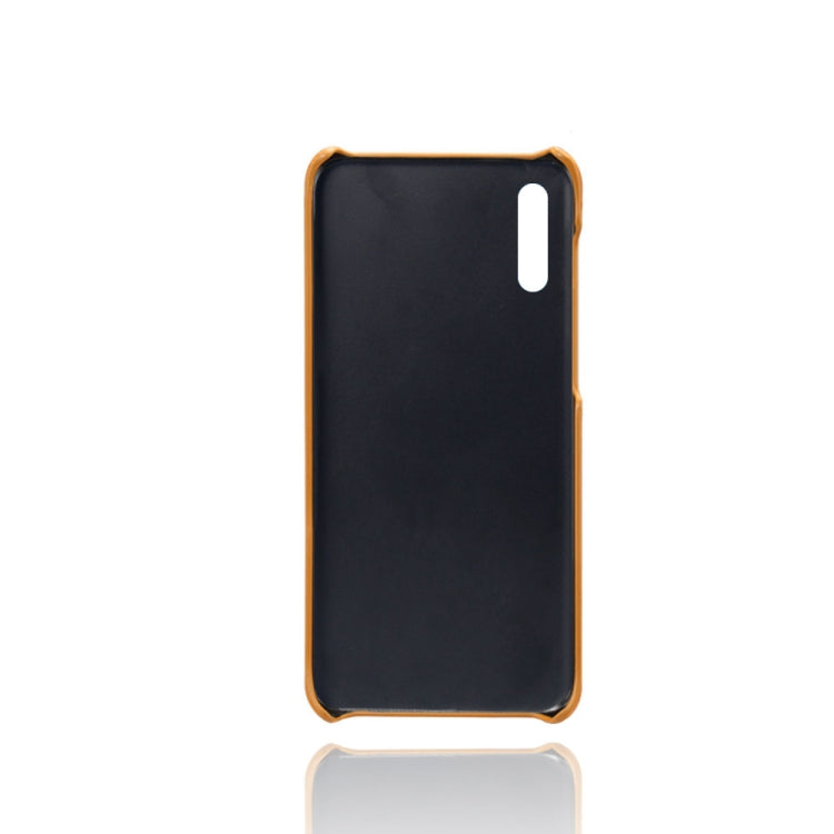 For Samsung Galaxy A50s Calf Texture PC + PU Leather Back Cover Shockproof Case with Dual Card Slots