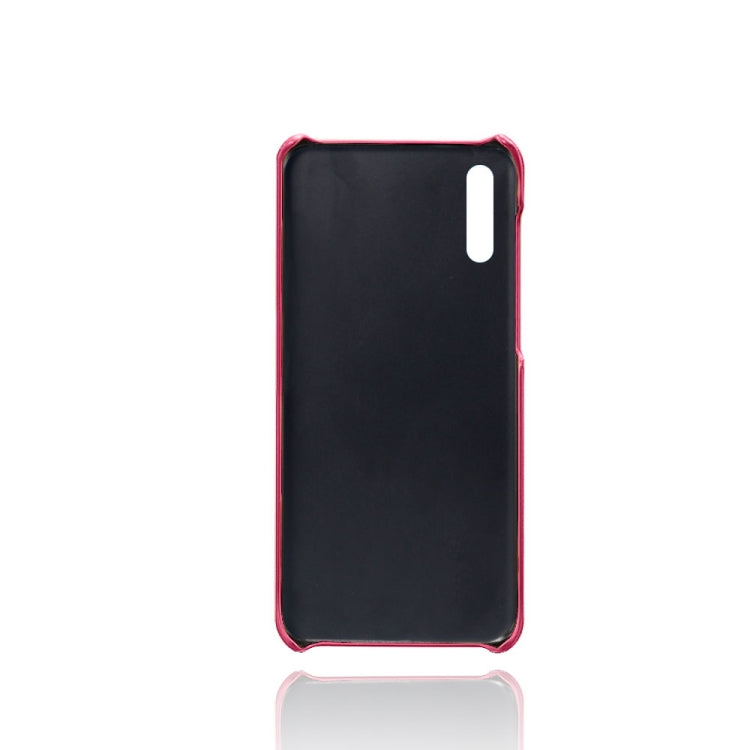 For Samsung Galaxy A50s Calf Texture PC + PU Leather Back Cover Shockproof Case with Dual Card Slots