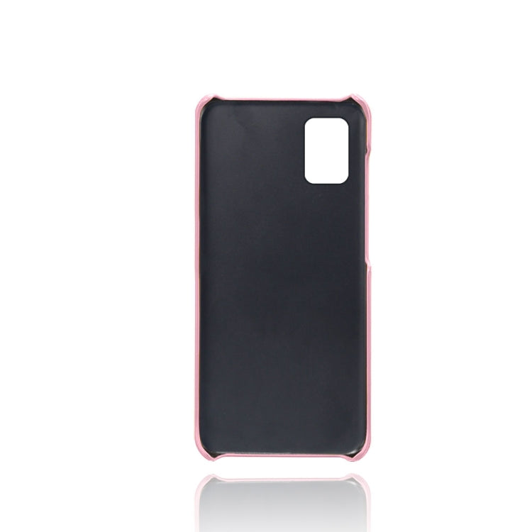For Samsung Galaxy A51 Calf Texture PC + PU Leather Back Cover Shockproof Case with Dual Card Slots