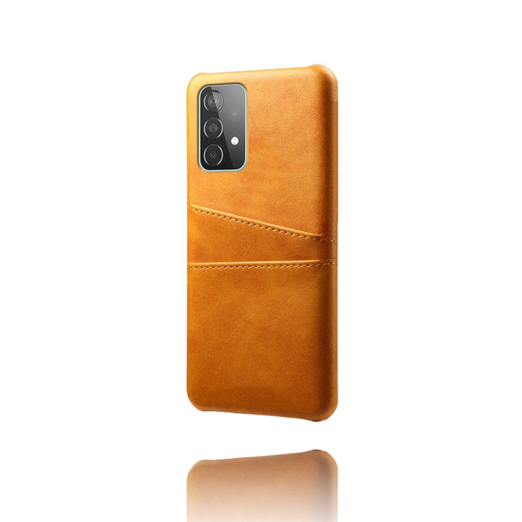 For Samsung Galaxy A52 5G Calf Texture PC + PU Leather Back Cover Shockproof Case with Dual Card Slots