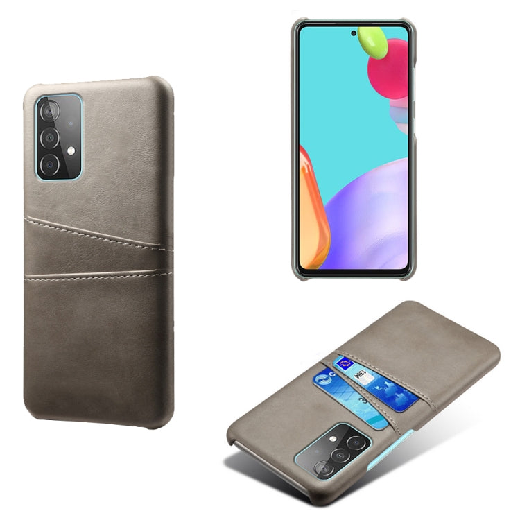 For Samsung Galaxy A52 5G Calf Texture PC + PU Leather Back Cover Shockproof Case with Dual Card Slots