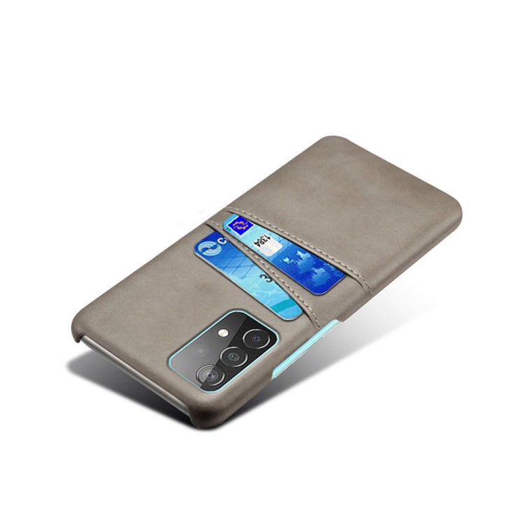 For Samsung Galaxy A52 5G Calf Texture PC + PU Leather Back Cover Shockproof Case with Dual Card Slots