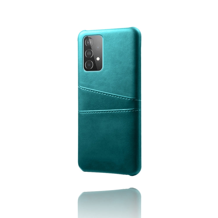 For Samsung Galaxy A52 5G Calf Texture PC + PU Leather Back Cover Shockproof Case with Dual Card Slots