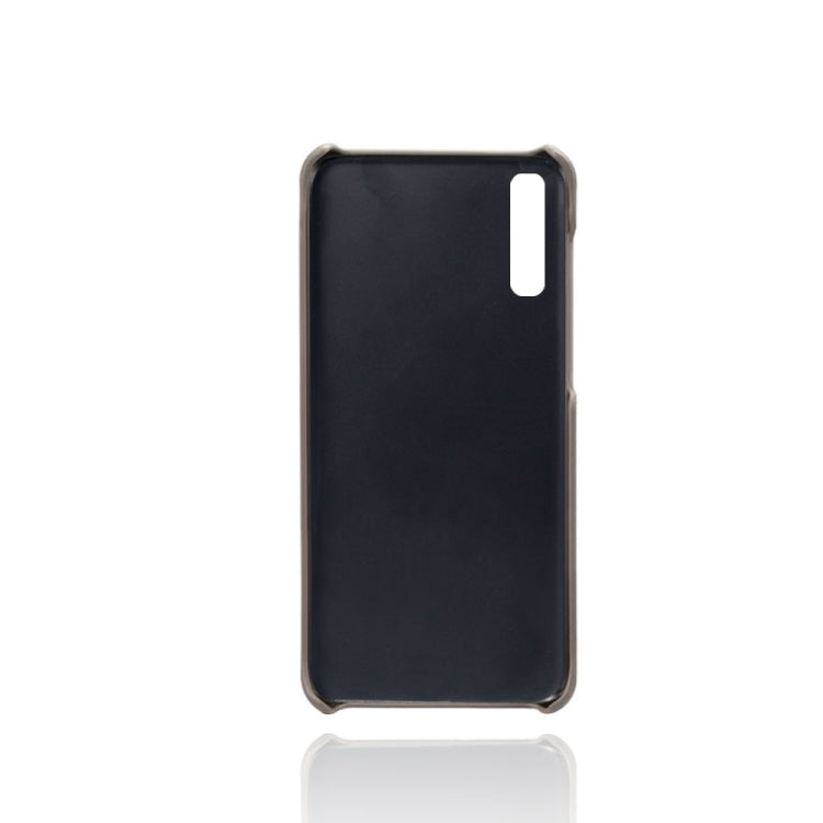 For Samsung Galaxy A70 Calf Texture PC + PU Leather Back Cover Shockproof Case with Dual Card Slots