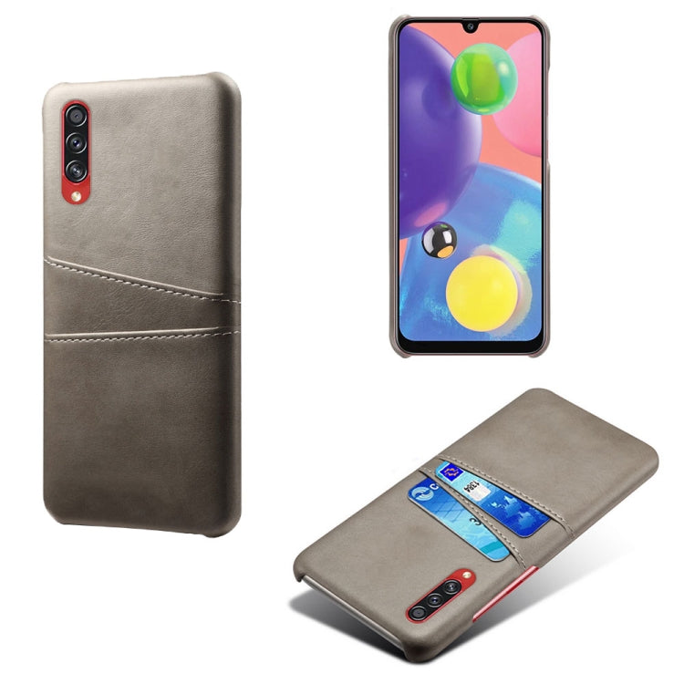For Samsung Galaxy A70s Calf Texture PC + PU Leather Back Cover Shockproof Case with Dual Card Slots