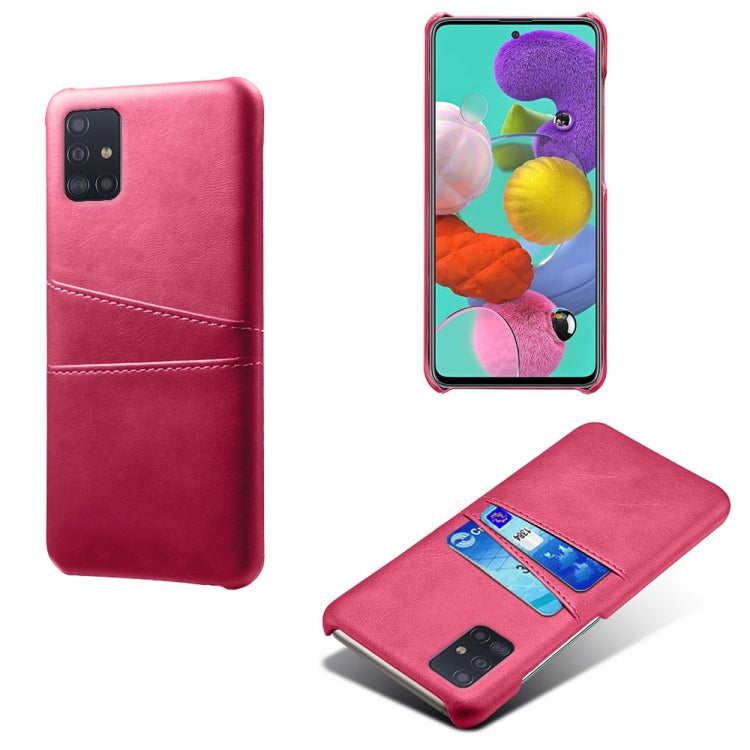 For Samsung Galaxy A71 Calf Texture PC + PU Leather Back Cover Shockproof Case with Dual Card Slots