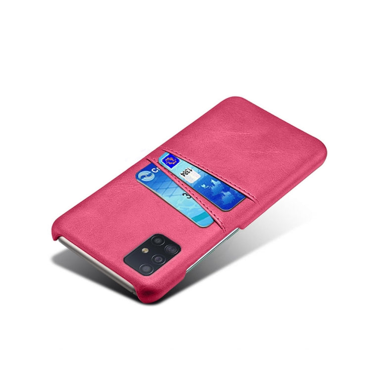 For Samsung Galaxy A71 Calf Texture PC + PU Leather Back Cover Shockproof Case with Dual Card Slots