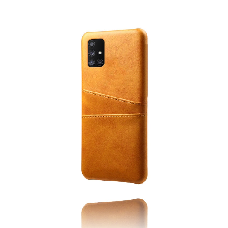 For Samsung Galaxy A71 5G Calf Texture PC + PU Leather Back Cover Shockproof Case with Dual Card Slots