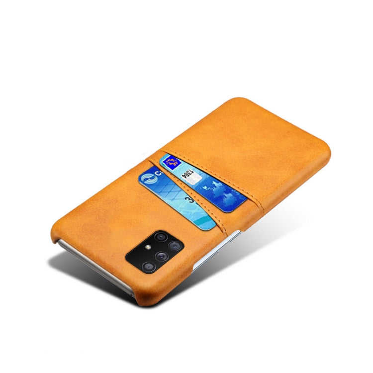 For Samsung Galaxy A71 5G Calf Texture PC + PU Leather Back Cover Shockproof Case with Dual Card Slots