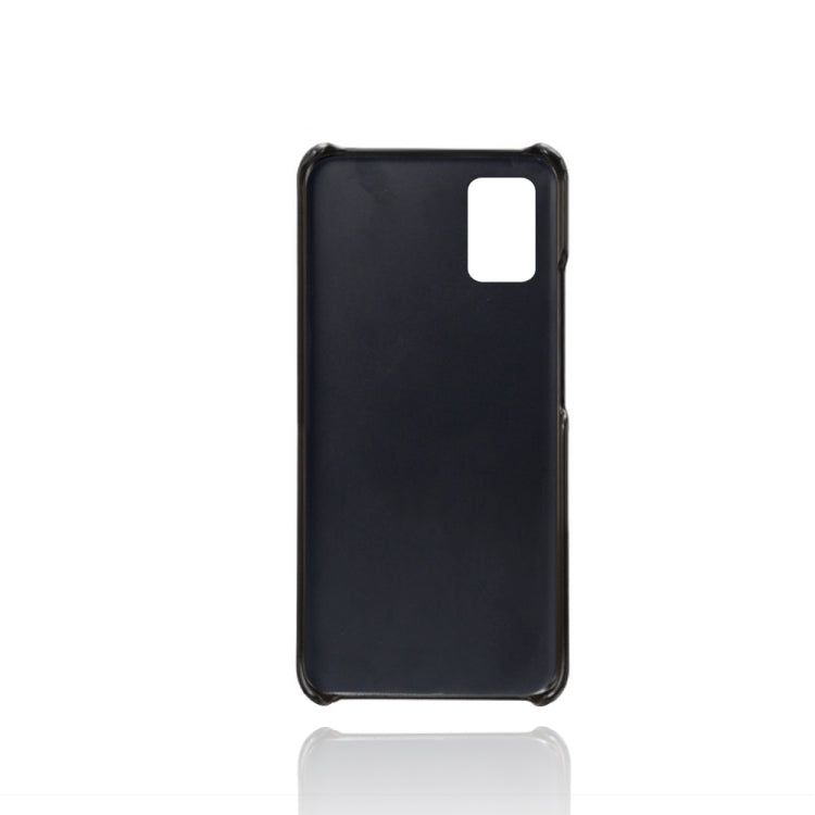 For Samsung Galaxy A71 5G Calf Texture PC + PU Leather Back Cover Shockproof Case with Dual Card Slots