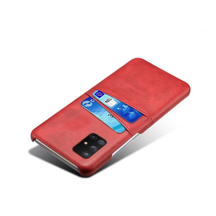 For Samsung Galaxy A71 5G Calf Texture PC + PU Leather Back Cover Shockproof Case with Dual Card Slots