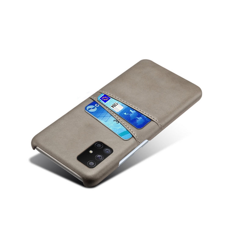 For Samsung Galaxy A71 5G Calf Texture PC + PU Leather Back Cover Shockproof Case with Dual Card Slots