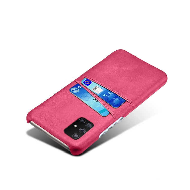 For Samsung Galaxy A71 5G Calf Texture PC + PU Leather Back Cover Shockproof Case with Dual Card Slots