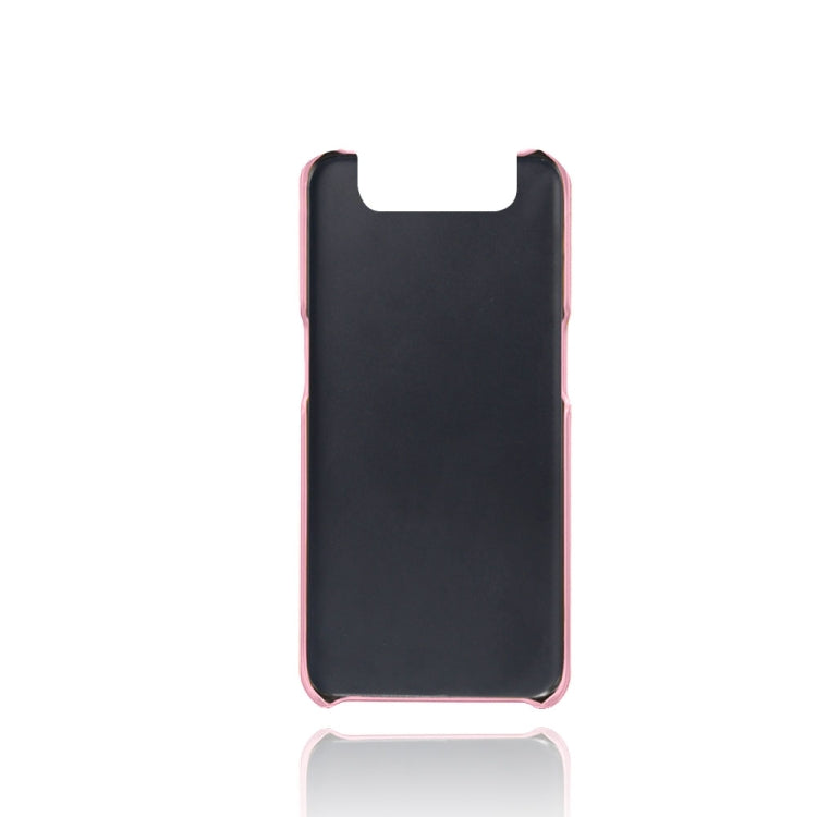 For Samsung Galaxy A80 Calf Texture PC + PU Leather Back Cover Shockproof Case with Dual Card Slots