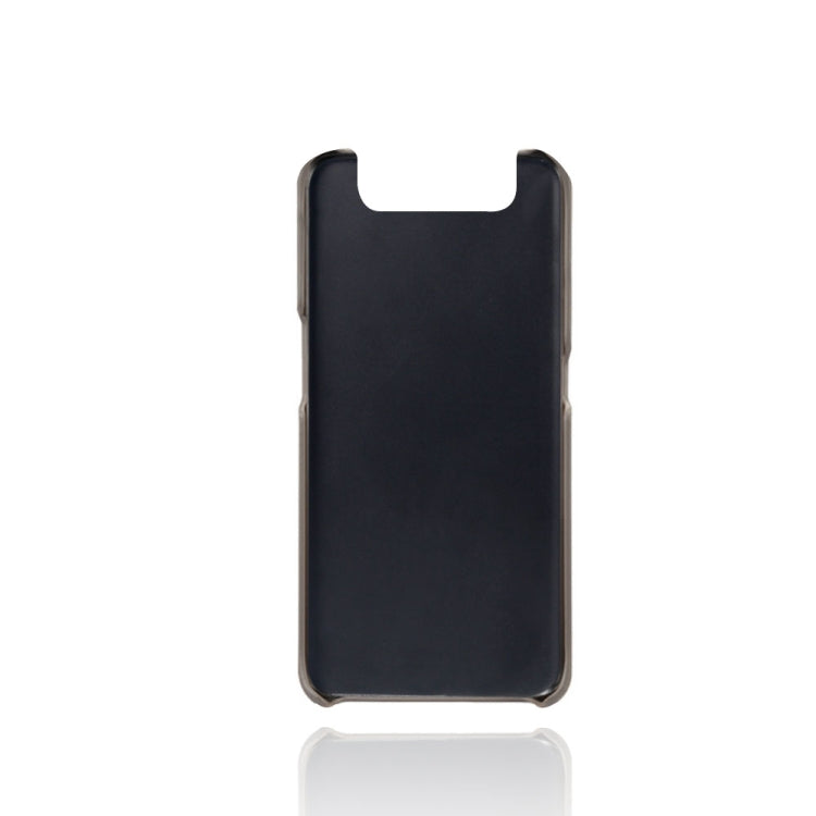 For Samsung Galaxy A80 Calf Texture PC + PU Leather Back Cover Shockproof Case with Dual Card Slots