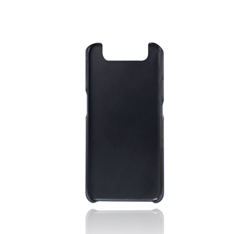 For Samsung Galaxy A80 Calf Texture PC + PU Leather Back Cover Shockproof Case with Dual Card Slots