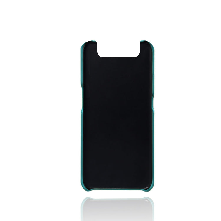 For Samsung Galaxy A80 Calf Texture PC + PU Leather Back Cover Shockproof Case with Dual Card Slots