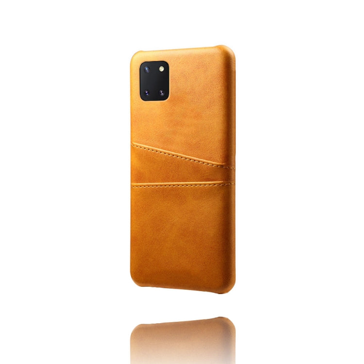 For Samsung Galaxy A81 / Note10 Lite Calf Texture PC + PU Leather Back Cover Shockproof Case with Dual Card Slots