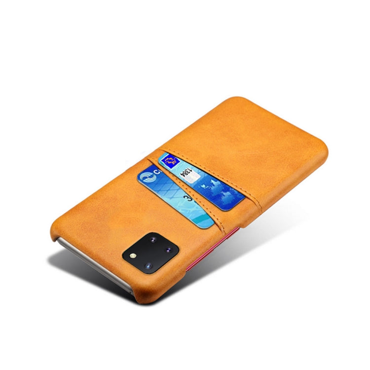 For Samsung Galaxy A81 / Note10 Lite Calf Texture PC + PU Leather Back Cover Shockproof Case with Dual Card Slots