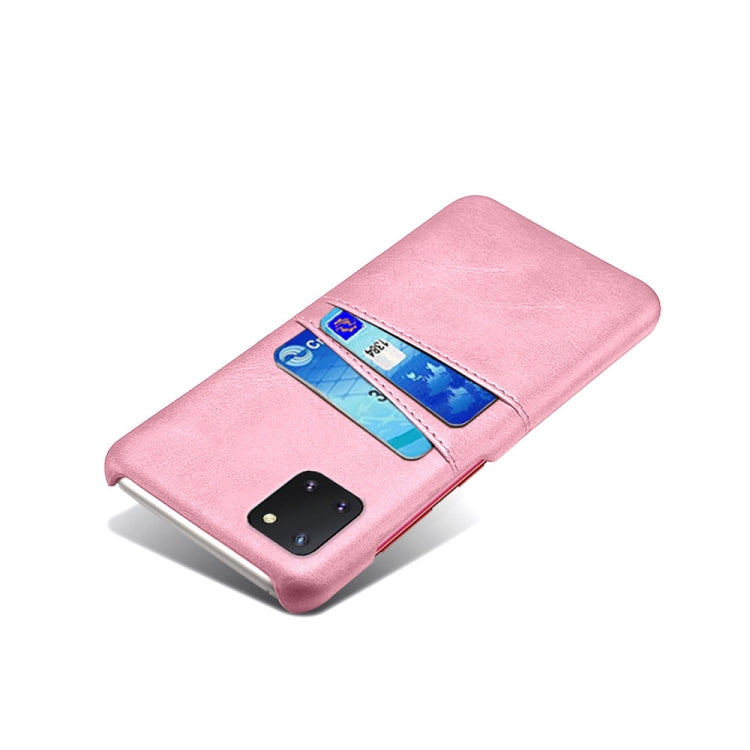 For Samsung Galaxy A81 / Note10 Lite Calf Texture PC + PU Leather Back Cover Shockproof Case with Dual Card Slots