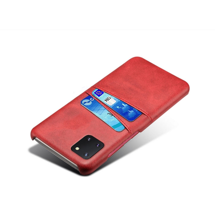 For Samsung Galaxy A81 / Note10 Lite Calf Texture PC + PU Leather Back Cover Shockproof Case with Dual Card Slots