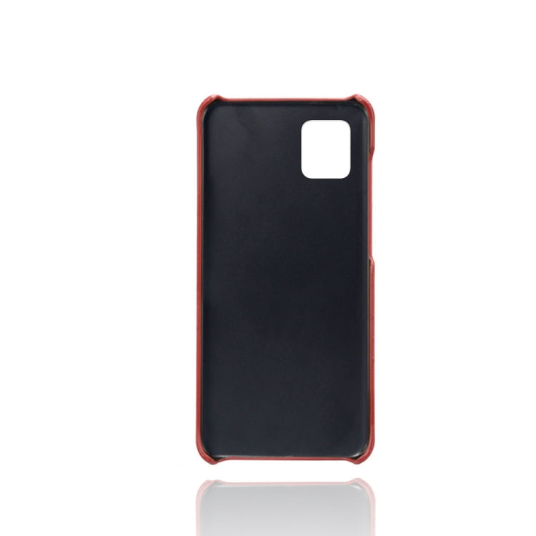 For Samsung Galaxy A81 / Note10 Lite Calf Texture PC + PU Leather Back Cover Shockproof Case with Dual Card Slots