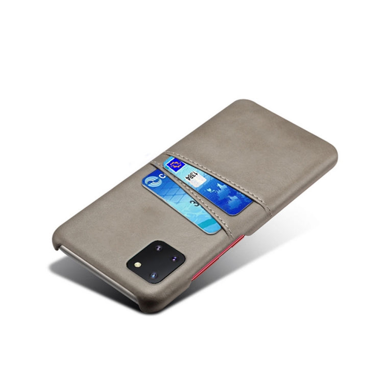 For Samsung Galaxy A81 / Note10 Lite Calf Texture PC + PU Leather Back Cover Shockproof Case with Dual Card Slots