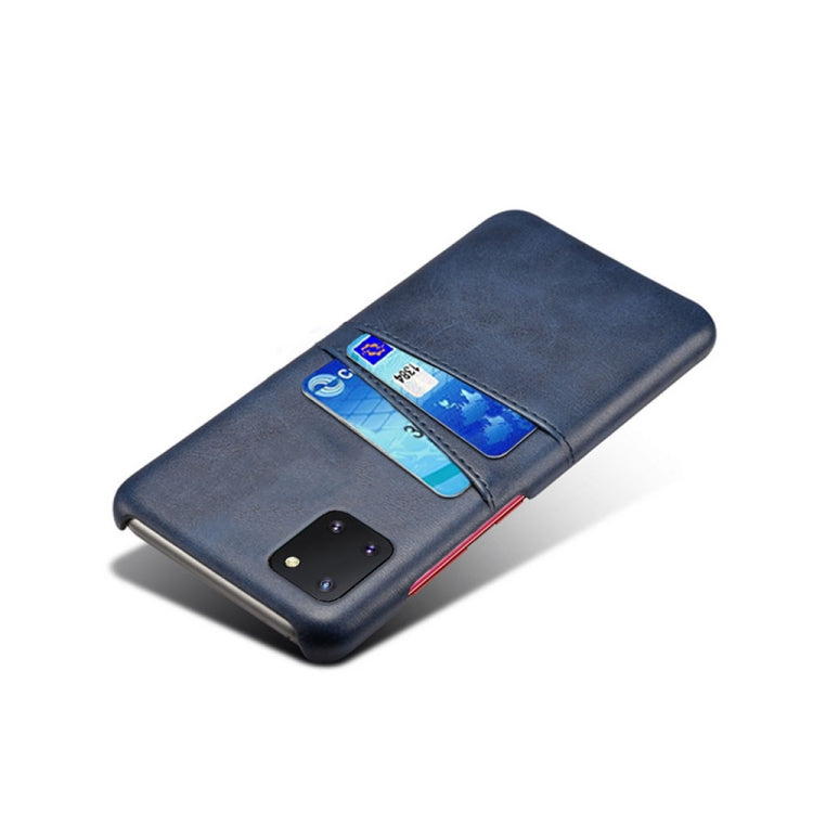 For Samsung Galaxy A81 / Note10 Lite Calf Texture PC + PU Leather Back Cover Shockproof Case with Dual Card Slots