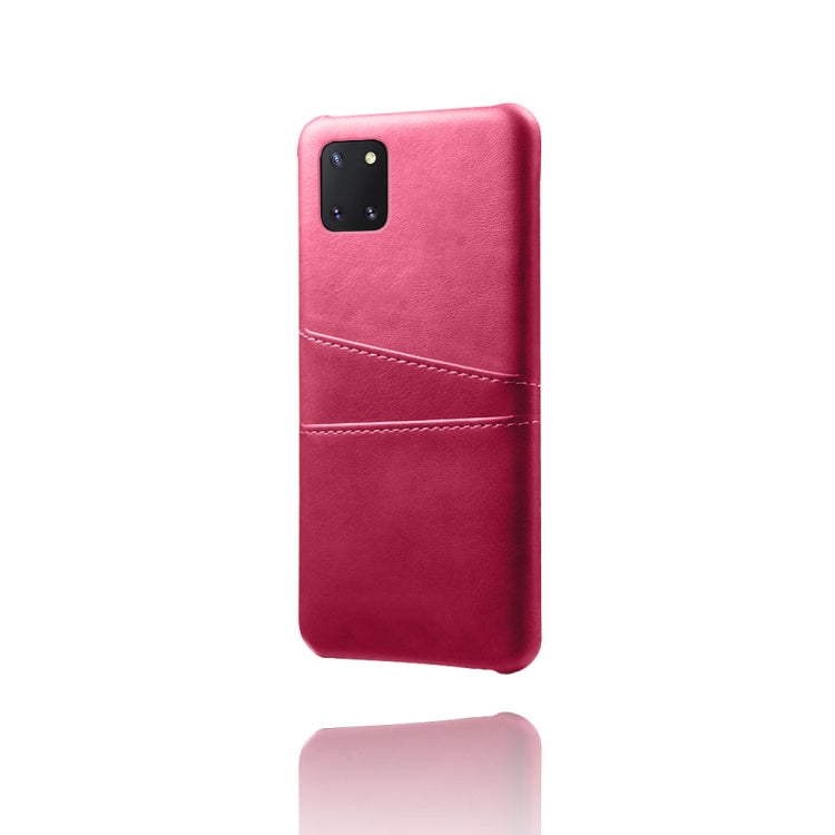 For Samsung Galaxy A81 / Note10 Lite Calf Texture PC + PU Leather Back Cover Shockproof Case with Dual Card Slots