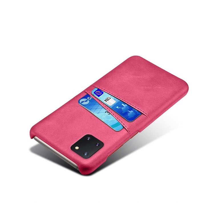For Samsung Galaxy A81 / Note10 Lite Calf Texture PC + PU Leather Back Cover Shockproof Case with Dual Card Slots
