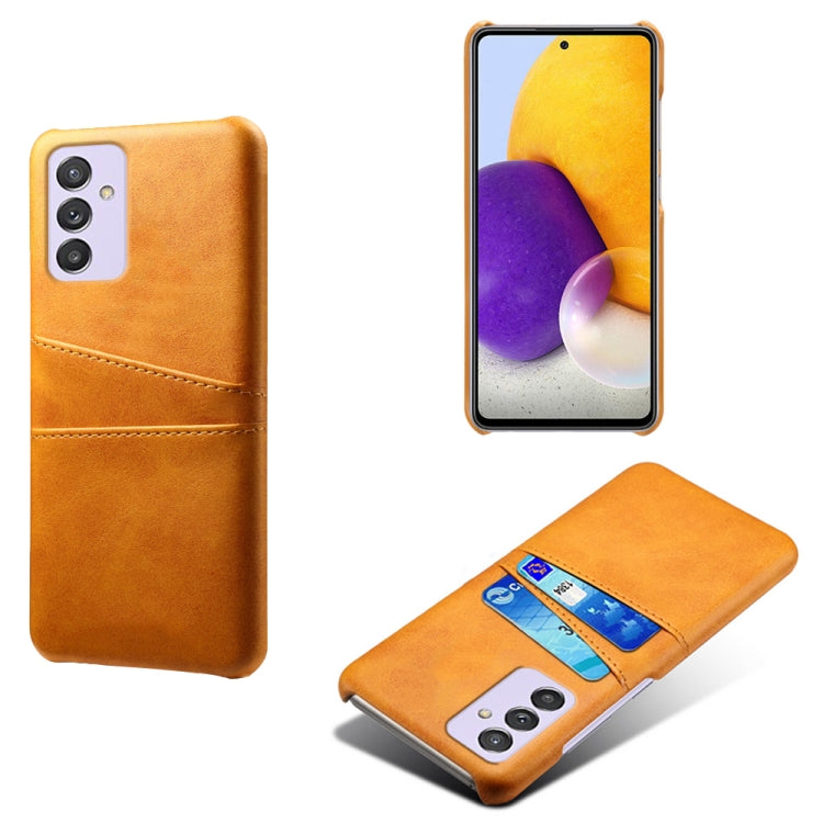 For Samsung Galaxy A82 5G Calf Texture PC + PU Leather Back Cover Shockproof Case with Dual Card Slots