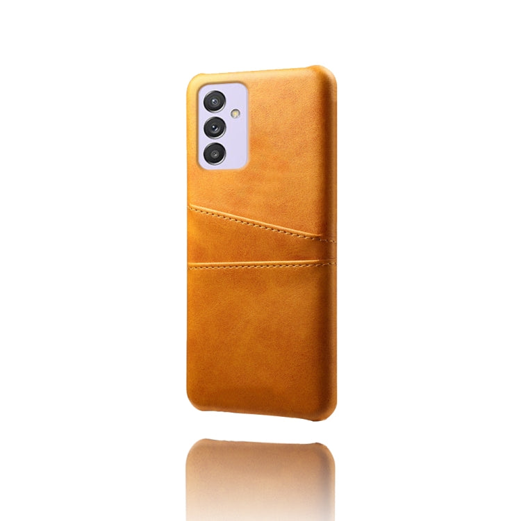 For Samsung Galaxy A82 5G Calf Texture PC + PU Leather Back Cover Shockproof Case with Dual Card Slots